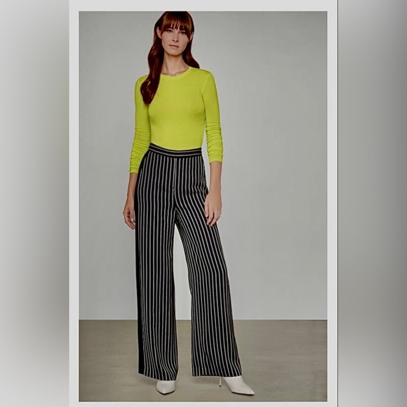 ⭐️BCBGMAXAZRIA⭐️FLATTERING🚨SOLD OUT🚨LIGHTWEIGHT HIGHWAIST WIDELEG STRIPED XXS - Picture 3 of 11